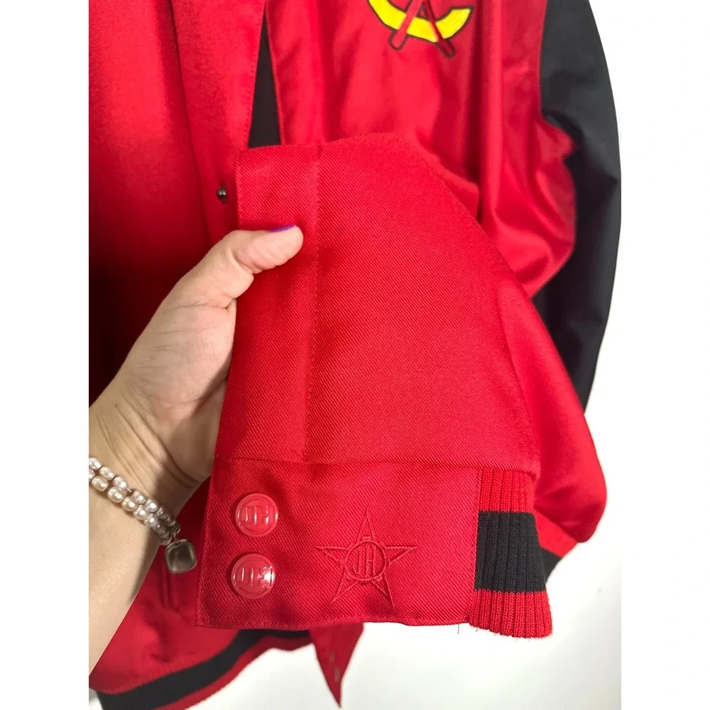 NHL‎ Chicago Blackhawks Two Hit Poly Twill Mens 2XL Bomber Varsity polyester
